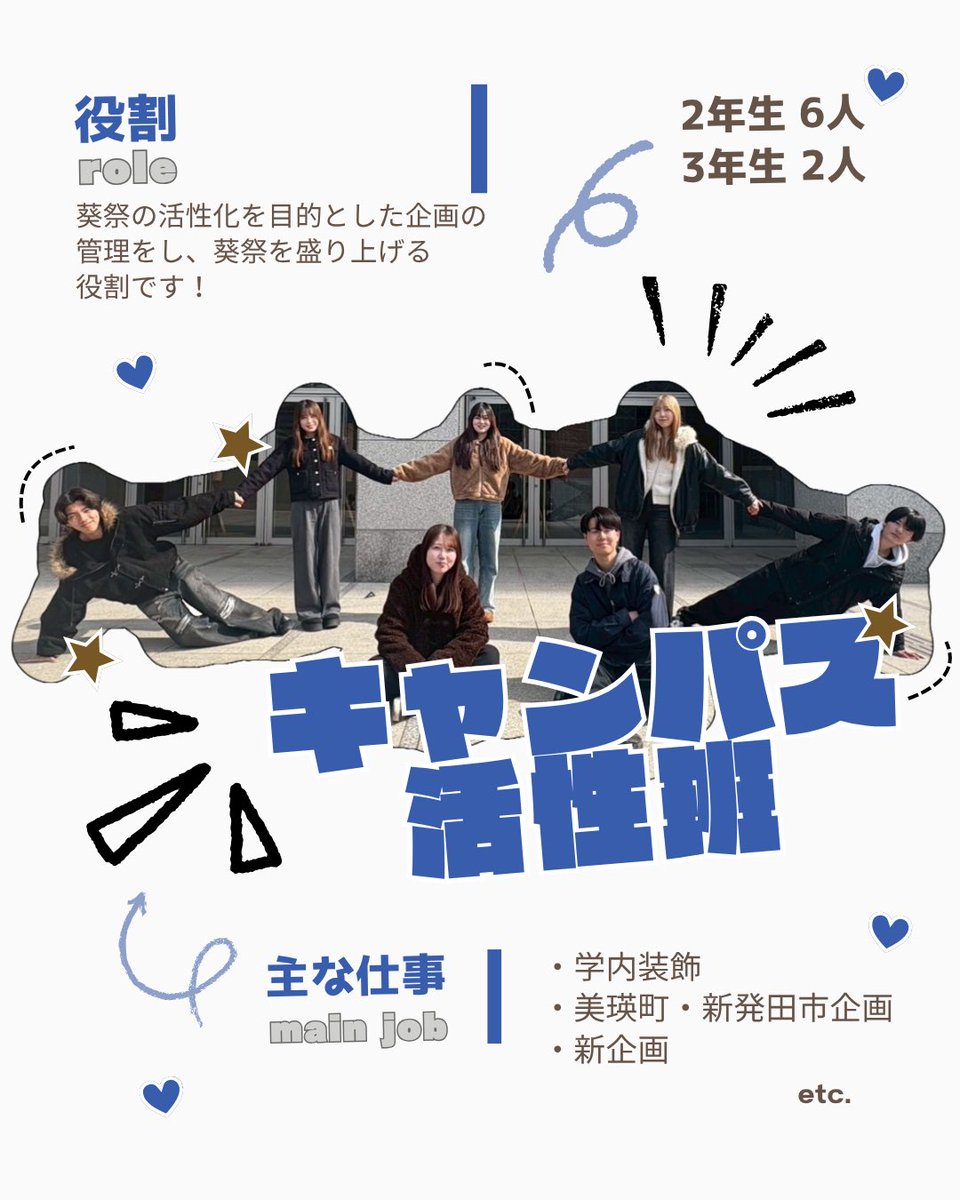 a0isai's tweet photo. 葵祭実行委員会の組織図と各班局についてご紹介します！✨

葵祭実行委員会には様々な局や班があり、局は2年生から、班は1年生から所属することができます👊🏻

みなさんの気になる班や局をぜひこの投稿で探してみてください👀💖

#葵祭 #学園祭 #東京経済大学 #春から東経大 #新歓 https://t.co/uCKFXfD5xX