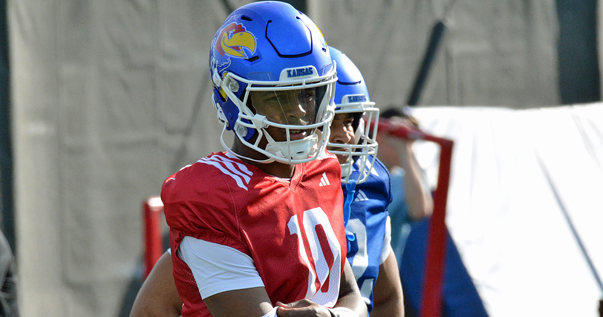 JayhawkSlant's tweet image. Chase Jenkins arrived on campus in January and is competing for the starting QB job. 

More from Jenkins and what it is like going through spring football. #kufball @sam_winton2 

More:
on3.com/sites/jayhawk-…