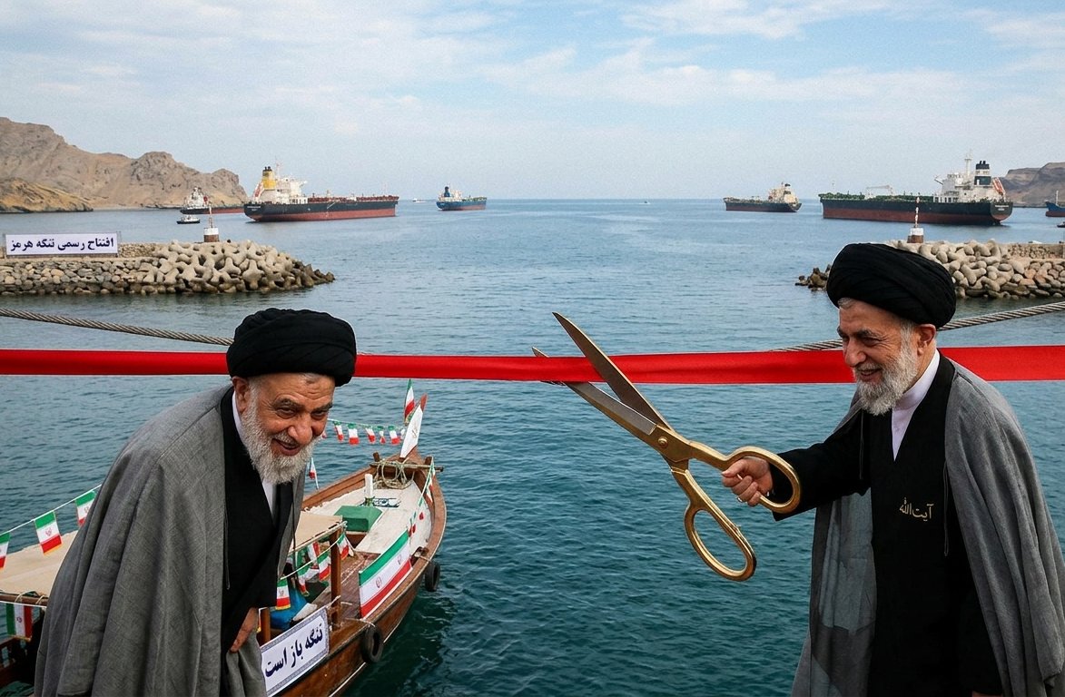 You are cordially invited to the inauguration of the Strait of Hormuz, built by the dedicated efforts of Iran’s workforce.