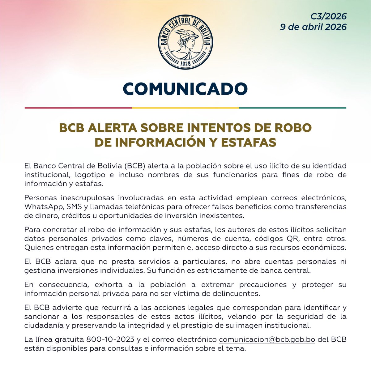 Banco Central de Bolivia tweet media