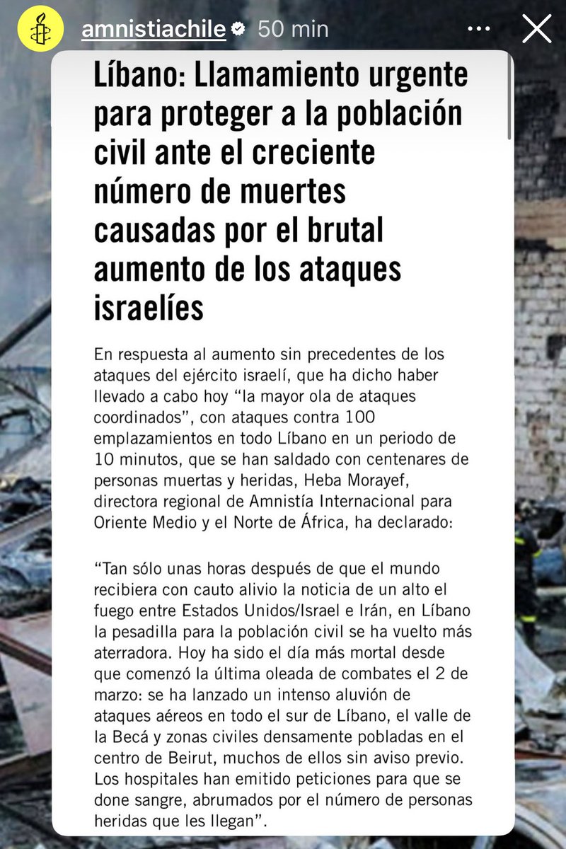 mafemal7's tweet photo. 🚨 Llamado urgente por la protección de la población civil 💛🕯️ @amnesty @amnistiachile ha emitido una alerta sobre la grave situación en #Líbano, donde el aumento de los ataques por parte de Israel está dejando un creciente número de víctimas civiles. https://t.co/m64XhloWZy https://t.co/FN3Q0P1fMQ