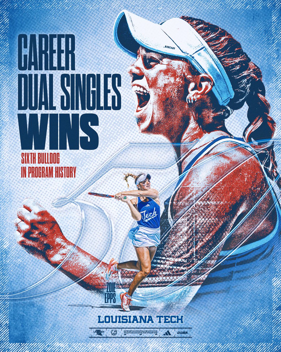 LATechTennis's tweet photo. 50 career dual singles wins and counting. 

@zoie_epps keeps climbing. 🔥

#HBTD | #BulldogStandard 🐶🎾 https://t.co/yfoGxnQHQ0
