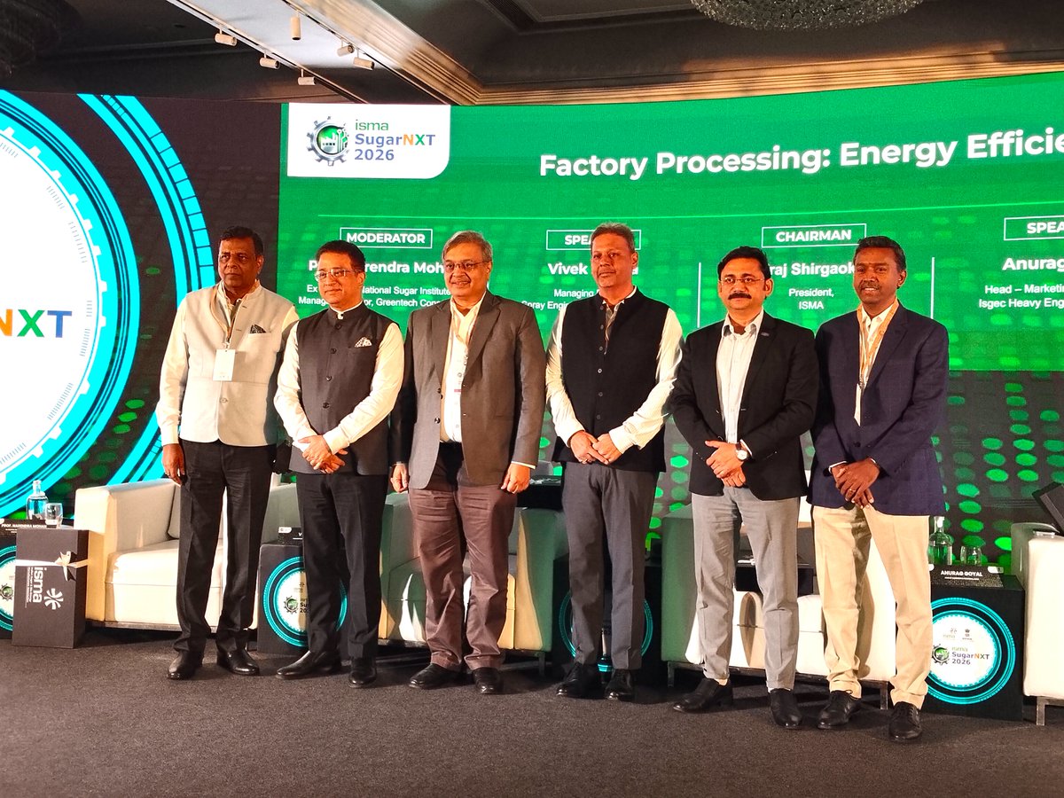 ISMA SugarNXT 2026 concluded with insightful discussions and innovation. Our MD, Mr. Vivek Verma, spoke on efficient plant design &amp; MVR-based solutions for sustainable fuel production.