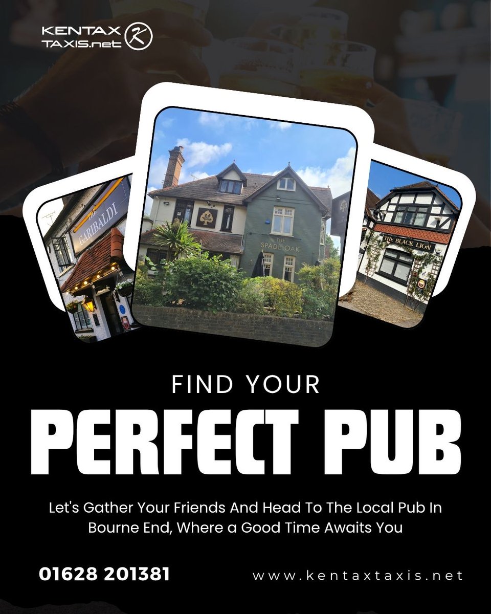 KentaxTaxis's tweet photo. Find your perfect pub with Kentax Taxis!
Let's Gather Your Friends And Head To The Local Pub In Bourne End, Where a Good Time Awaits You

Book Now
☎️01628 201381
🌐https://t.co/SsJRjpHeCj

#KentaxTaxis #BookNow #ContactUs #TaxiServices #TravelPlans https://t.co/LJfyj98SEd