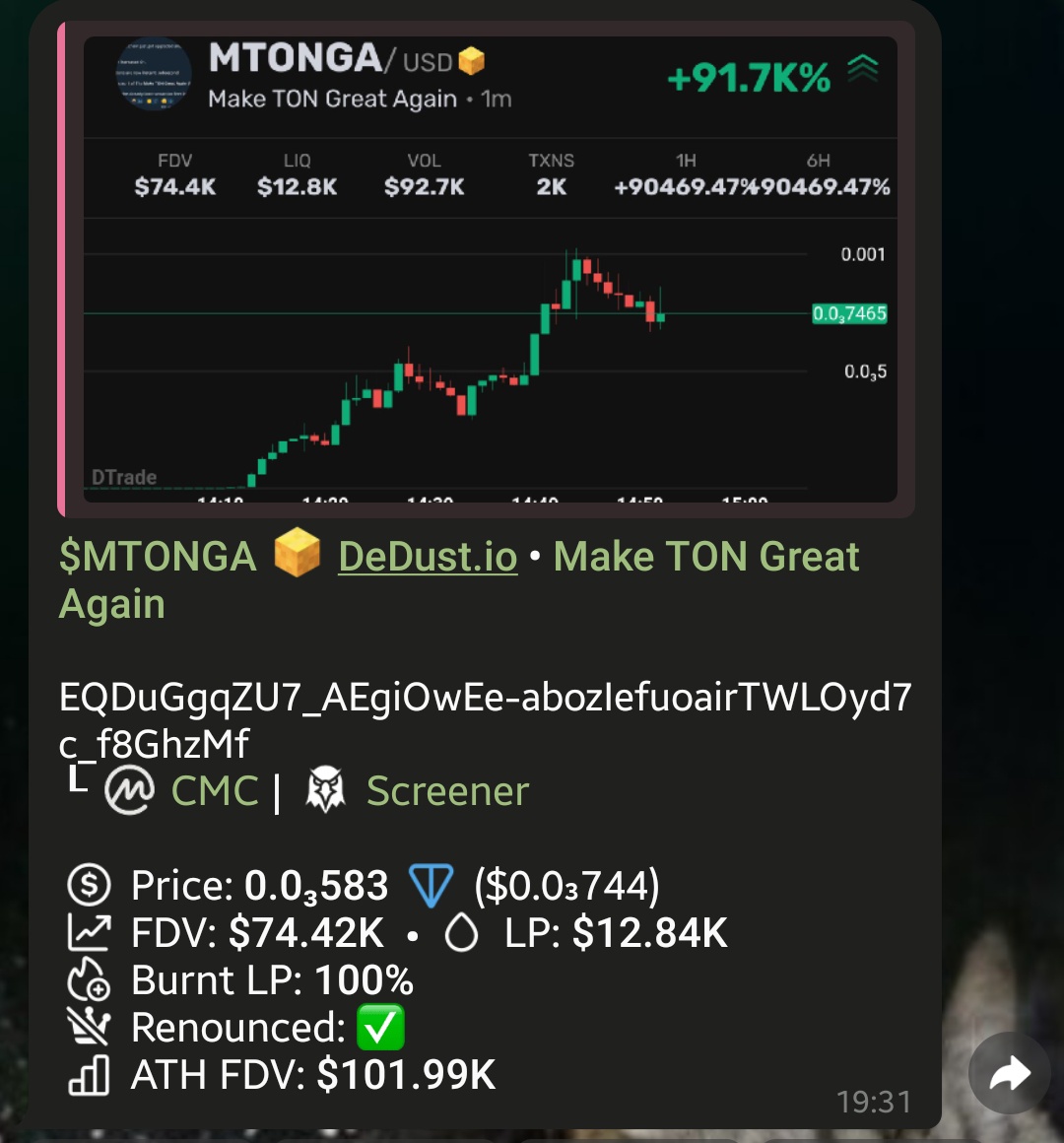 barashincrypto's tweet photo. X2.5 at ATH after my call. It's not much but it's something. From deploy it'll be like x50-100 maybe. https://t.co/31XdjyD3Ac