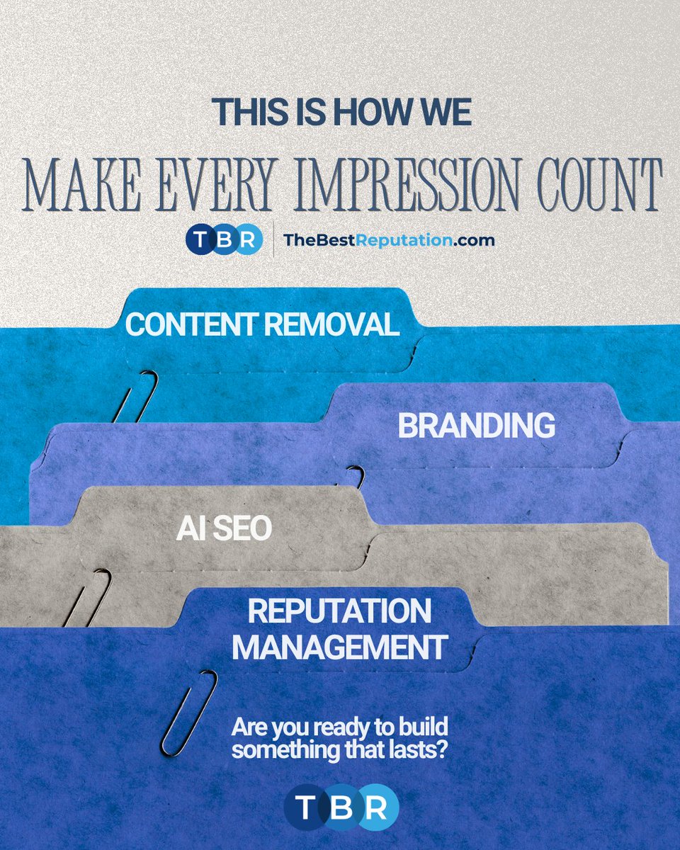 TheBestReps's tweet image. First impressions are made in seconds. We make sure yours is unforgettable. 💼 #TheBestReputation #BrandManagement #BrandImage #BrandIdentity #ReputationManagement #ORM