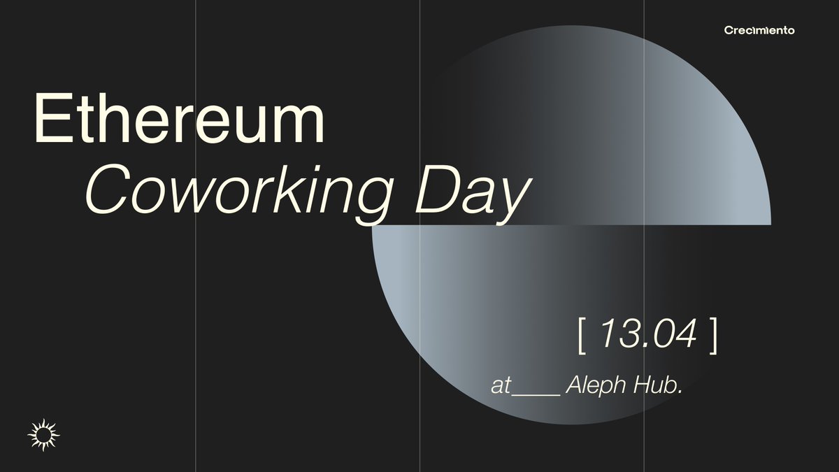 crecimientoar's tweet photo. ETHEREUM COWORKING DAY — MONDAY 13TH

Every Monday, Aleph Hub opens its doors to bring together developers, founders, and builders who are building on Ethereum.

10 spots available for the next Ethereum coworking day on Monday, April 13. Join us!
