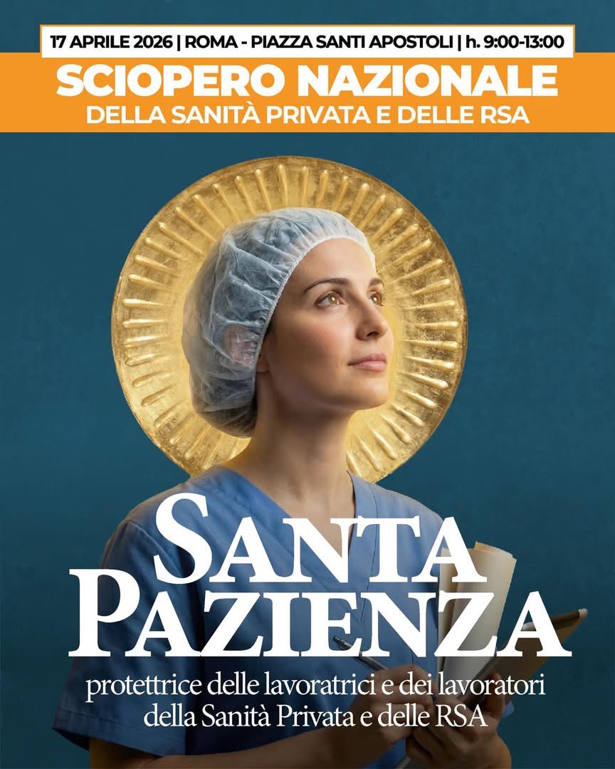 cislfp's tweet image. ⚠️ 𝟭𝟳 𝗔𝗣𝗥𝗜𝗟𝗘 𝗦𝗖𝗜𝗢𝗣𝗘𝗥𝗢 𝗡𝗔𝗭𝗜𝗢𝗡𝗔𝗟𝗘

👉 Nella #SanitàPrivata e nelle #Rsa, i contratti nazionali Aris/Aiop non vengono rinnovati da 8 e 14 anni.

Anche chi ha una “Santa Pazienza” a un certo punto dice BASTA. 😡

📅 17 aprile 
📍#Roma, Pz. Santi Apostoli