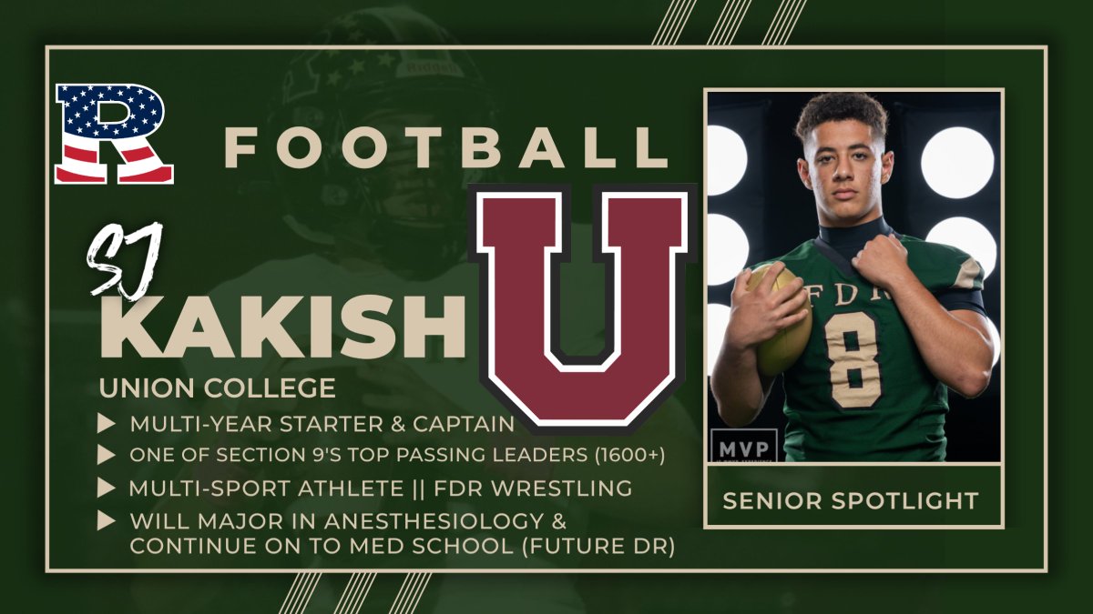 CoachKenBarger's tweet image. Congratulations to the faculty &amp;amp; staff of FDR and to the ENTIRE Kakish family! QB SJ Kakish has chosen to continue his academic &amp;amp; playing career at Union College under personal friend, @coach_drach! Amazing college for an amazing young man! @dr_p_roman #NEXTLEVELPRESIDENTS @HPCSD