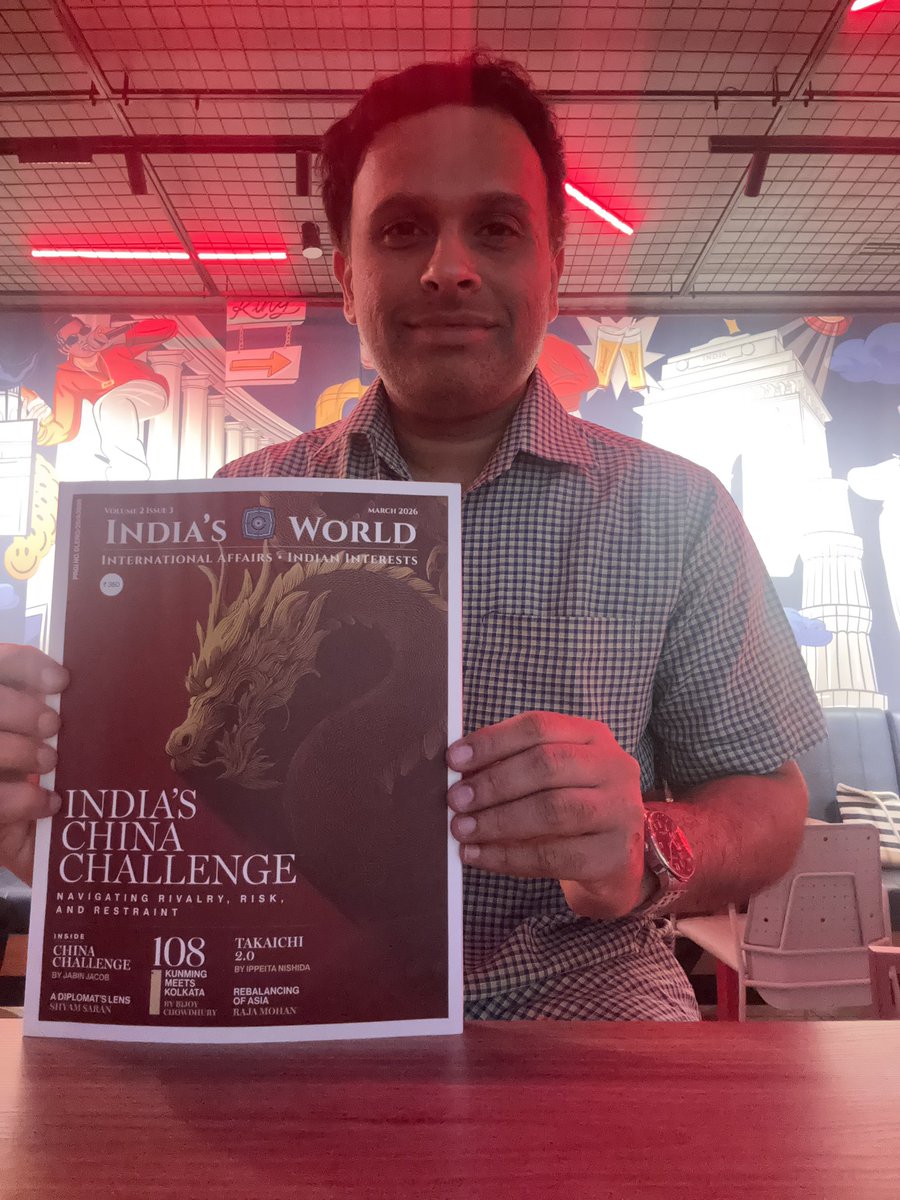sreeramchaulia's tweet image. Move over #ForeignPolicy and #ForeignAffairs. I am travelling and am carrying a great companion to read. It is the best magazine from a distinct Indian lens on #InternationalRelations. This particular edition’s thematic focus is on the ‘#China contradiction’. Aptly titled
