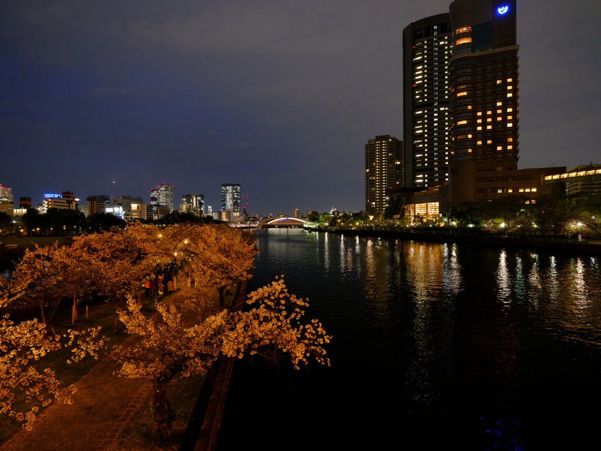 KNII2010's tweet image. #桜の通り抜け #大阪 #osaka #桜　#大阪城
大川を中心に桜、帝国ホテル、遠くにOBPのビル、大阪城をのぞみます。
いやあ、大阪って本当に素晴らしい街。
日本人だけじゃなく、これ見てる海外の人、ぜひ大阪に来てください。