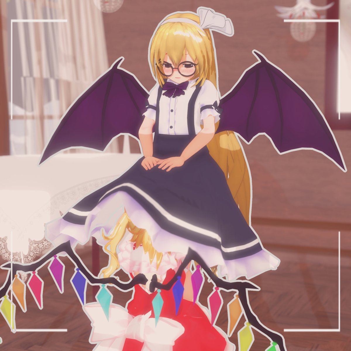 奇怪的方式 
芙兰姐姐说这样子做就可以变成一位真正的吸血鬼
#東方 #東方Project #東方旧作 #MMD #吸血鬼 #くるみ #フランドール·スカーレット