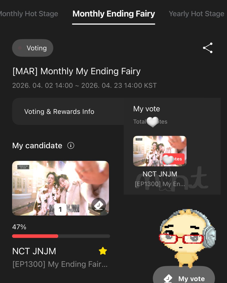 มีโหวตให้ JNJM นะค้าบ ถ้าเอาถ้วยมาให้ได้อีกมันจะเริ่ด มันจะเว่อแค่ไหนกันเนี้ย 🏆🏆🌟

📟 : higher
🐶 : monthly hot stage (27/4)
higher.fan/app/monthly/69…

🐰 : monthly ending fairy (23/4)
higher.fan/app/monthly_fa…

💎 : 2รูบี้ฟ้า/ 1 โหวต :: 20รูบี้แดง/ 1 โหวต

#โหวตเพื่อเจโน่แจมิน