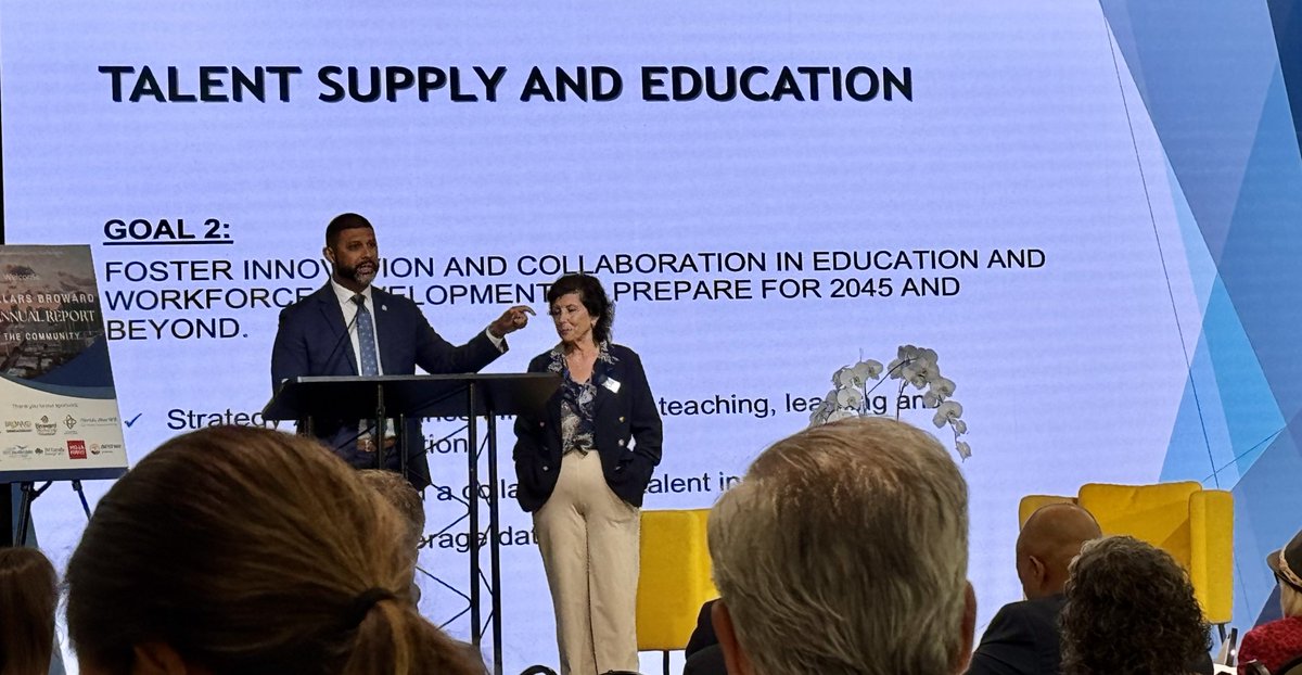 BrowardEdFound's tweet photo. We’re proud to share that our President &amp; CEO, James A. Knapp, recently presented at the @GFLAlliance Six Pillars Broward Annual Report to the Community. James serves as co-chair of the Talent &amp; Supply Education Pillar. https://t.co/8pLQYSIHE6