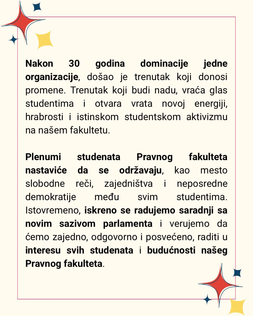 prafakblokada's tweet photo. Честитамо на победи Асоцијацији студената Правног факултета на изборима за студентски парламент! https://t.co/qbvEPN7FUu