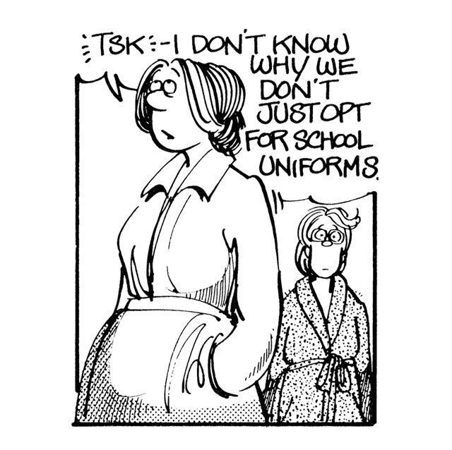 fborfw's tweet image. What are your thoughts on school uniforms?

#funnycomic #lynnjohnston #cartoonist #momlife #comicstrip #fborfw