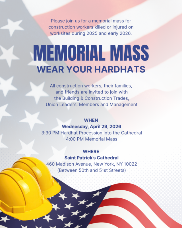nycdcctc's tweet photo. Please join us for a Memorial Mass - Wednesday, April 29, 2026. 3:30 PM – Hardhat Procession into the Cathedral. 4:00 PM – Memorial Mass Saint Patrick’s Cathedral
460 Madison Avenue, New York, NY (Between 50th and 51st Streets)
#nycdcctc #NYCCarpentersTrainingCenter #NYC https://t.co/Df07QLxQvb