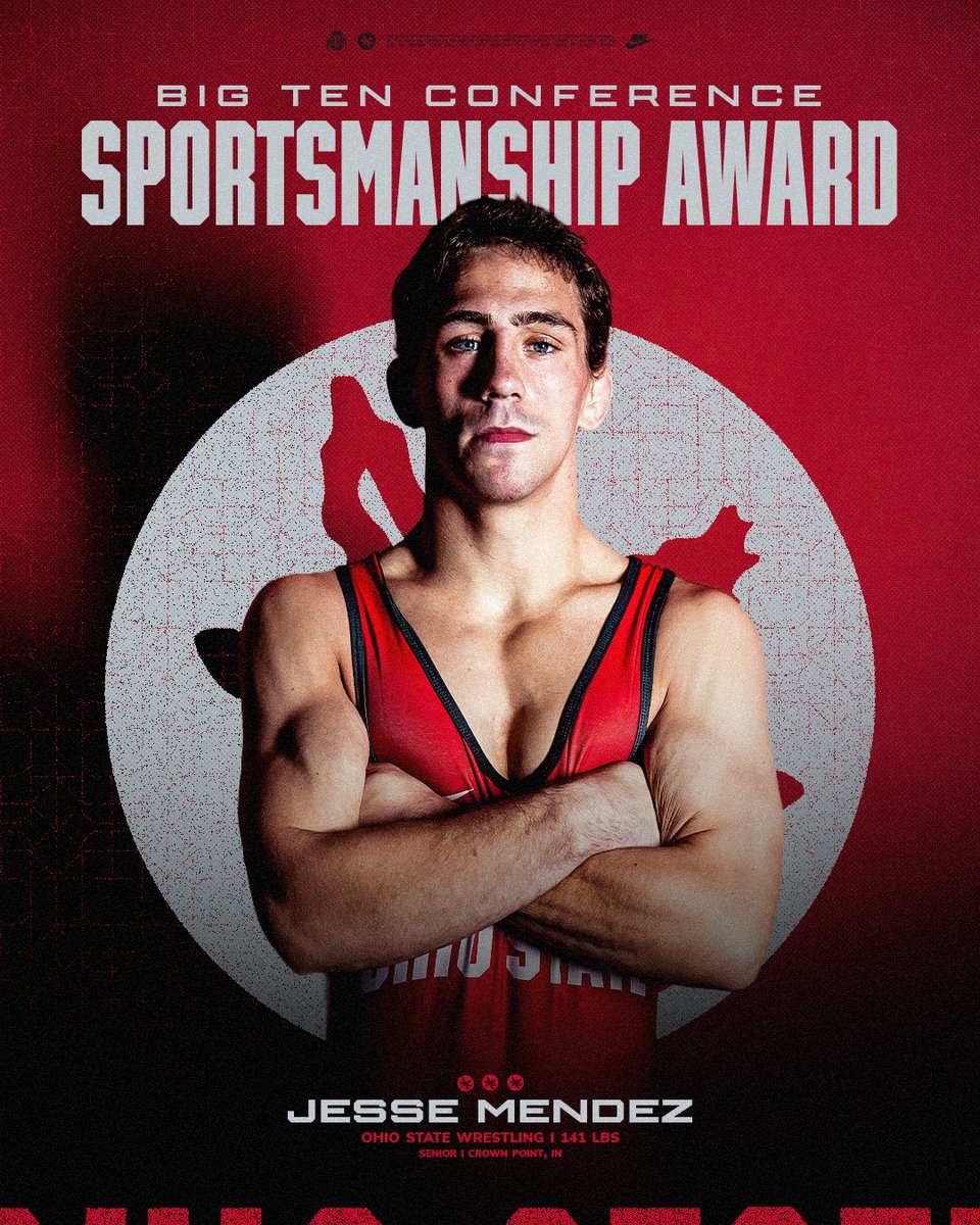 wrestlingbucks's tweet photo. Our Big Ten Sportsmanship Award honoree is Jesse Mendez!

#GoBucks https://t.co/HVYP7m6R8q