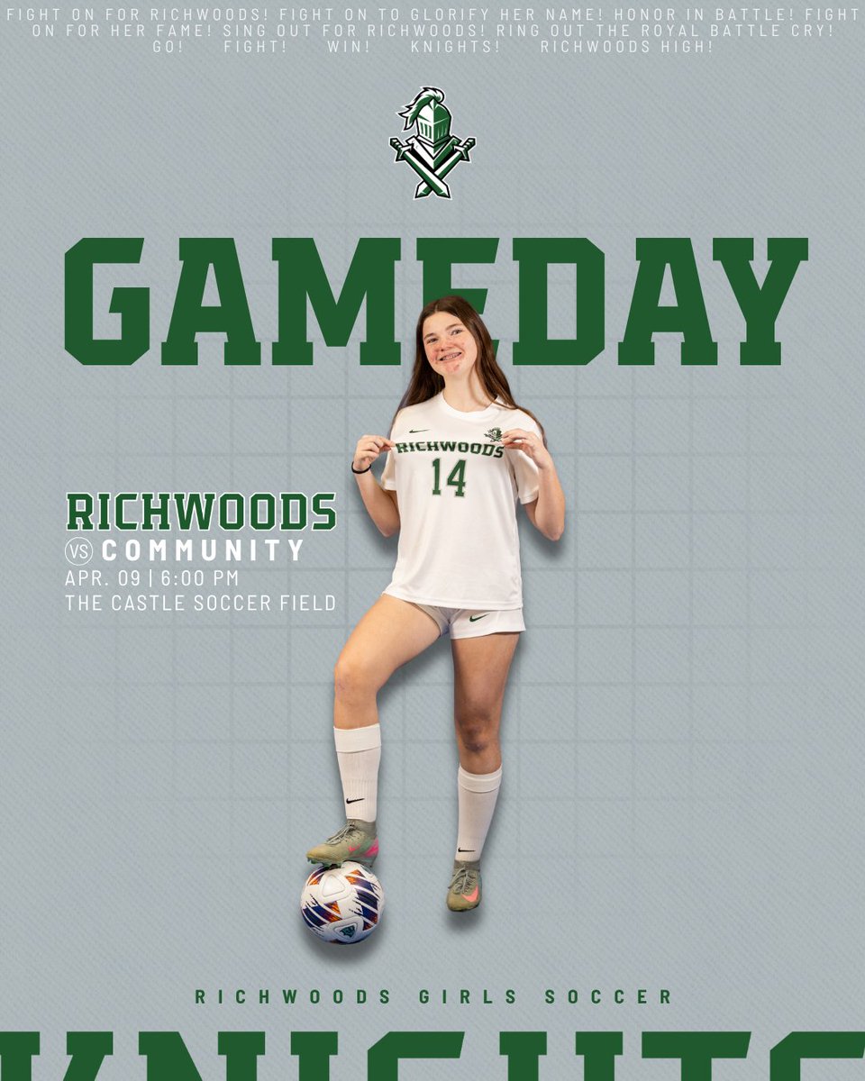 GAMEDAY
⚽: <a href="/RHSknightssocr/">RHS Knights Soccer</a>
🆚: Normal Community
⏰: 6:00 PM
📍: The Castle Soccer Field
⚔️: Maddie McCarthy

📸: Will Hudson

#FDCW | #weRrichwoods | #TheStandardOfExcellence