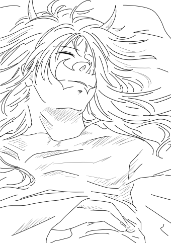 そして偶然にも私も寝てるお方描いてました…😅