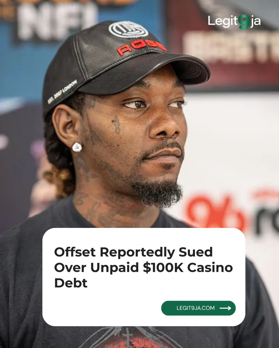 Offset is facing a lawsuit from the MotorCity Casino Hotel in Detroit after allegedly failing to repay a $100,000 gambling credit line he opened during a visit in March 2024. 

legit9ja.com/2026/04/offset…