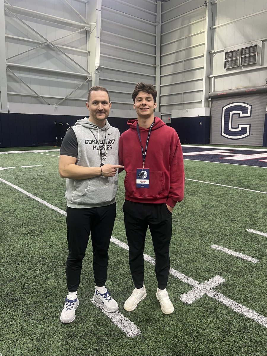 jp_antonino's tweet photo. Had a great time at UConn today! Thank you to @CoachLeddy12 for the invite. Can’t wait to be back on campus. 
@CoachBenChapman @TaftFootballCT https://t.co/NCIQta8vZq