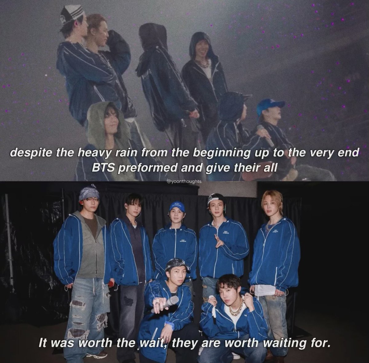 btsdaily77's tweet image. Performing 23 songs straight with only few minutes break in between under the pouring rain and absolutely giving their bests is exactly the reason why they're labeled as the idol of idols!!🔥