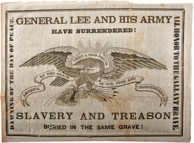 TammiMinoski's tweet image. #OTD 1865: Confederate General Robert E. Lee surrendered his 28,000 troops to Union General Ulysses S. Grant at #Appomattox Courthouse, effectively ending the American #CivilWar.