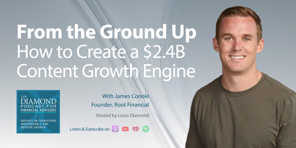 LouisDiamondDC's tweet photo. What if you didn’t start with a book of business?

James Conole built Root Financial to ~$2.4B in 8 years by creating inbound demand through content—and structuring the firm to support it. A different blueprint for growth.

https://t.co/tt5nQvpUyL https://t.co/PxjMiN4Z6N