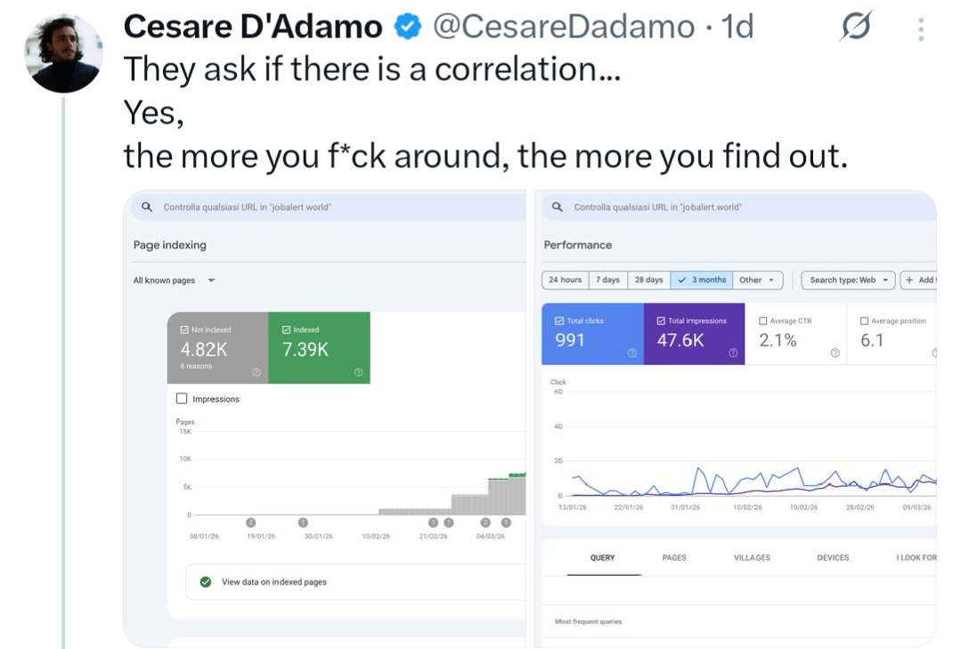 gaganghotra_'s tweet image. He is doing programmatic scaling and saying "the more you f*ck around, the more you find out."

yaa sure! let's see what happens in 6 months  #SEO 👀👀
