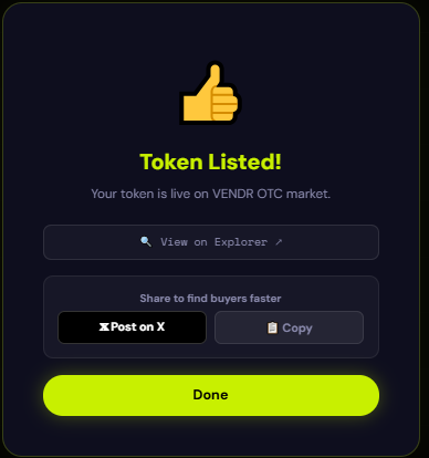 VENDR_XYZ's tweet photo. Increase you interaction on @RobinhoodApp testnet.

Trade any token deployed on Robinhood testnet chain with VENDR OTC app.  

LIST TOKEN☑️
BUY TOKEN☑️
MAKE OFFER☑️ https://t.co/0r7R5iTV7c