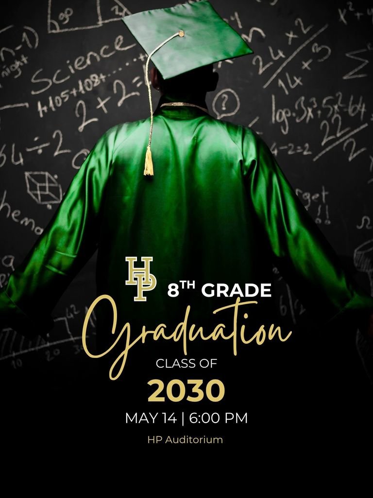 HPAmarillo's tweet photo. HP 8th Graduation will be May 14th @ 6pm in the Auditorium https://t.co/AU4gdWMgWF