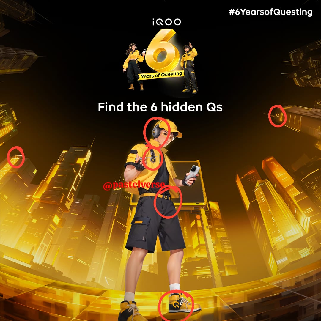pastelverse_'s tweet photo. @IqooInd 1. Headphone
2. Shoes
3. Belt
4. Jacket
5. Left side building
6. Right side buliding
#6yearsofQuesting
#iQOO #6YearsOfQuesting #ContestAlert #Gaming #AmazonSpecials
@IqooInd
@umashankar2030
@godsowntalk
@Srimurthy999 https://t.co/1ucOj2aLpO