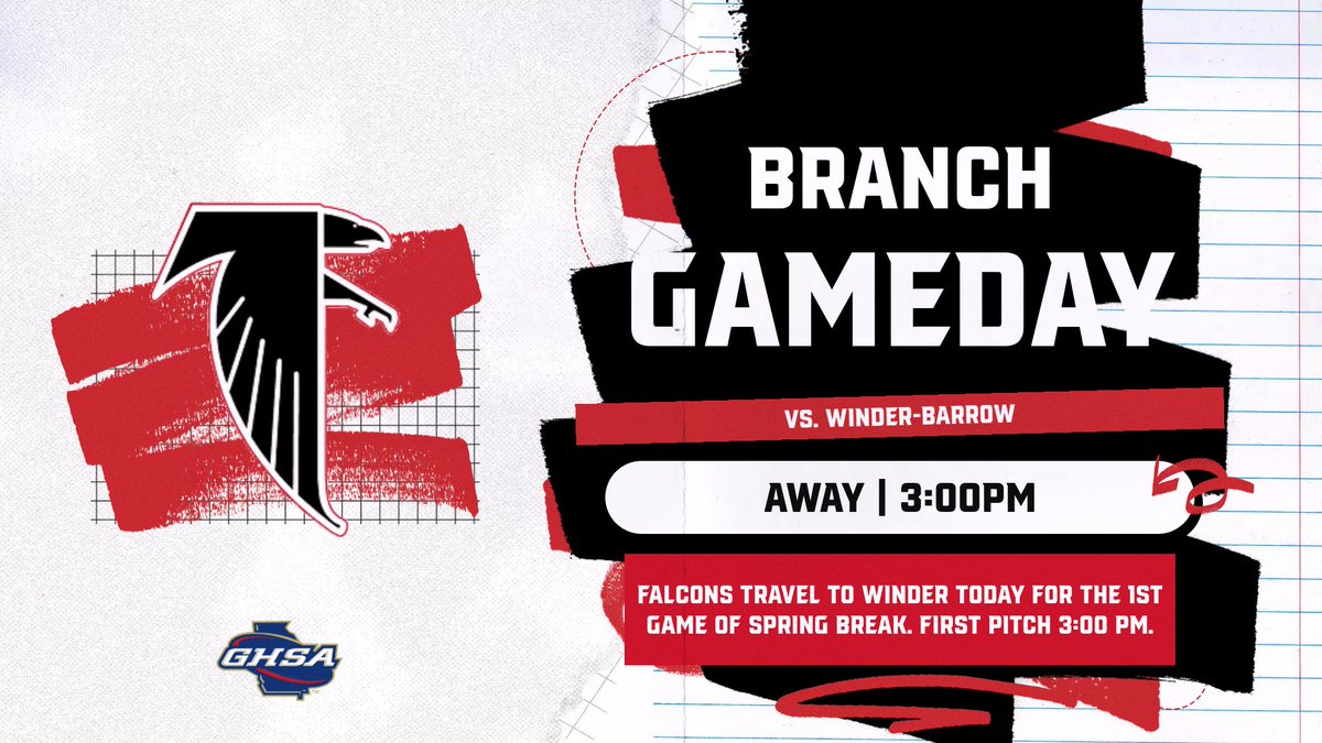 Branch_Baseball's tweet photo. GAMEDAY.

🆚 Winder-Barrow
⏰ 3:00 PM
🏟️ Winder-Barrow High School Baseball Field https://t.co/TEXN5QBknG
