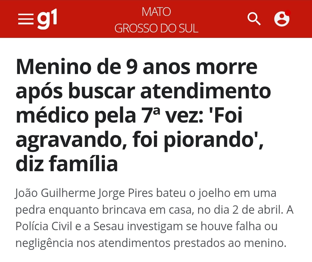 Inadmissível! João Guilherme, de apenas 9 anos, morreu após buscar socorro SETE vezes. A negligência médica e a falha no sistema de saúde são formas cruéis de violência contra nossas crianças. O Estado falhou em proteger quem mais precisava. Exigimos justiça e apuração rigorosa