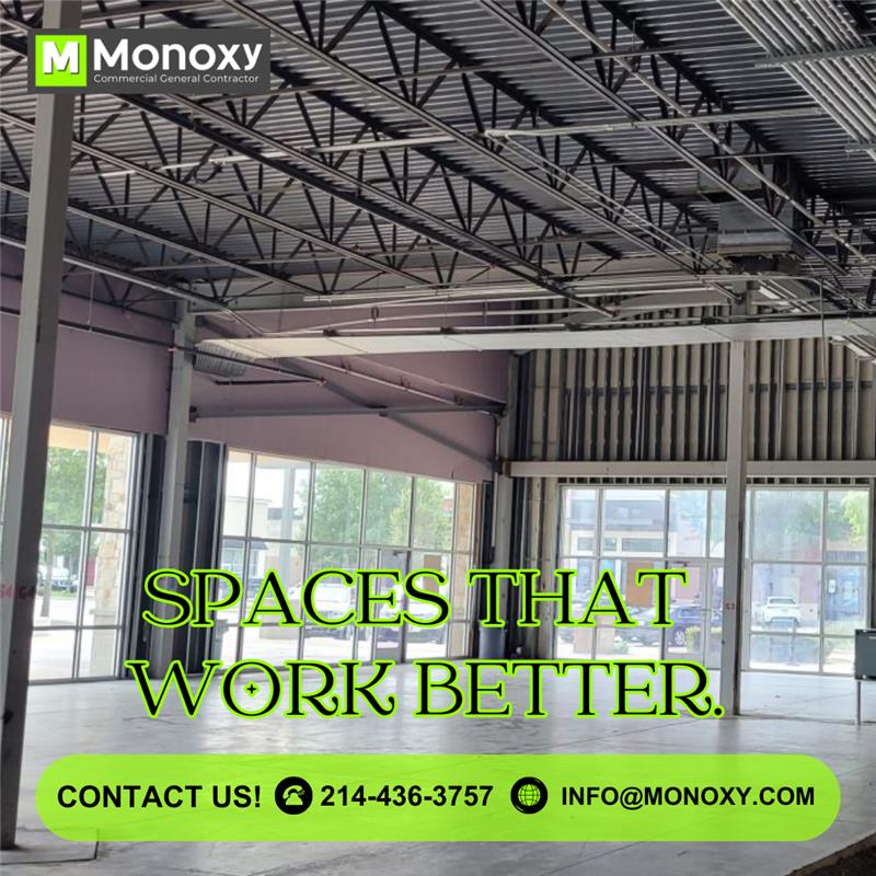 Monoxy3's tweet image. Build a space that drives success.
#Monoxy’s commercial finish-out services turn empty interiors into environments where #businesses thrive.

#CommercialConstruction #InteriorFinishOut #BusinessSpaces #OfficeDesign #CommercialDesign #WorkspaceDesign #BuildBetter #ModernWorkspace