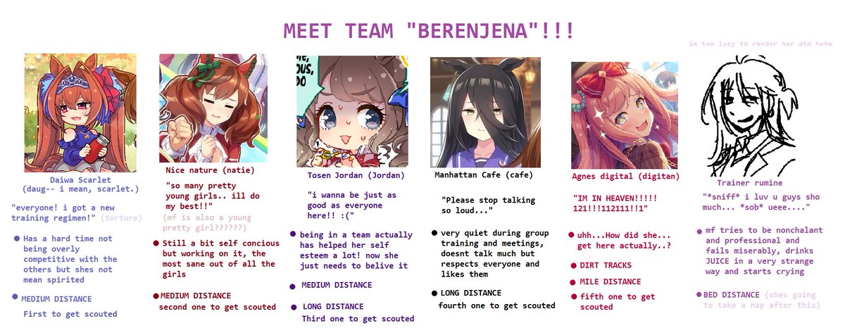 i think we should ALL start doing our uma teams and making them interact with eachother
GET MORE UMA NOW!!!!!!!!!