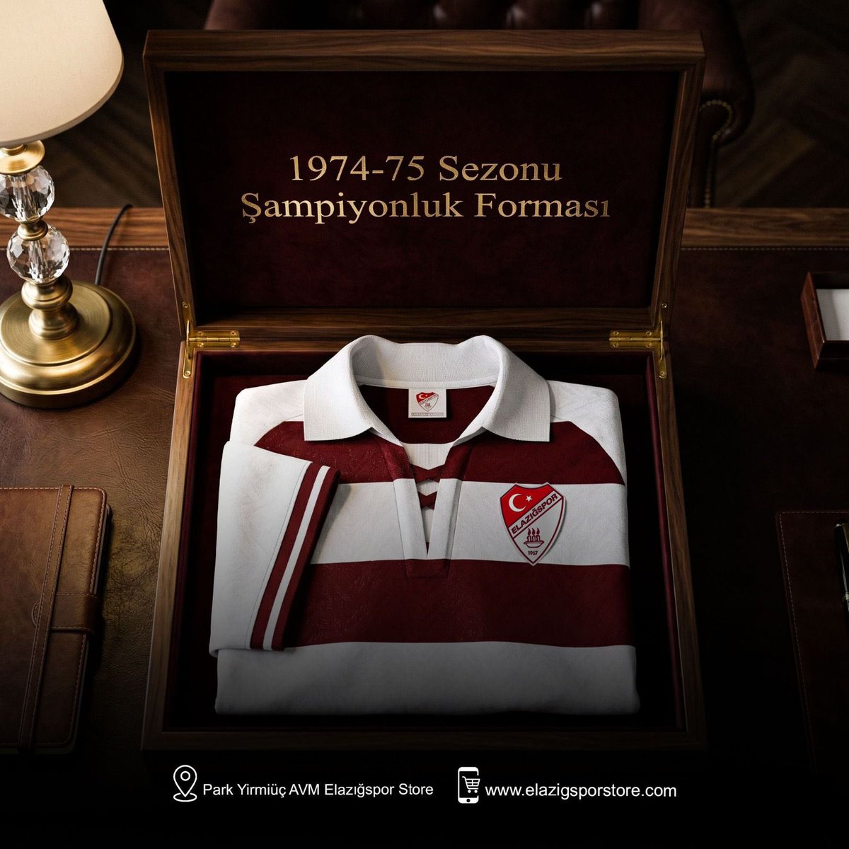 elazigsporstore's tweet photo. Zırhımız Asalet, Yolumuz Şampiyonluk! 

Elazığspor’un tarihinden süzülen özel tasarım koleksiyonuyla şampiyonluk yolunda asaletini yansıt. Efsane formalarla farkını konuşturma zamanı!

Bu eşsiz şıklık, şehrin kalbinde ve bir tık uzağınızda. 

📍 Park Yirmiüç AVM Elazığspor Store 

📱 https://t.co/hWiZufjeYB