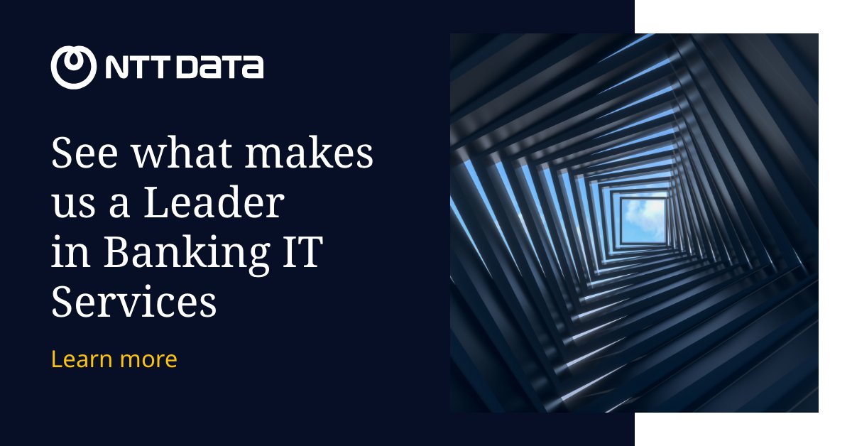 nttdata_inc's tweet image. NTT DATA has been recognized as a Leader in the Everest Group 2025 Banking IT Services report, highlighting our ability to help banks navigate complexity and accelerate growth.

Find out what makes us a trusted partner in the industry: bit.ly/4mhMtml

#Banking