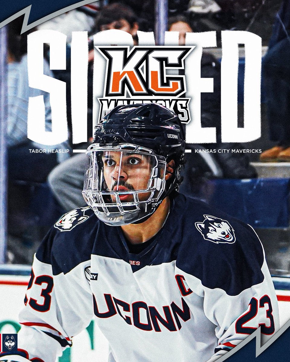 UConnMHOC's tweet photo. OFFICIALLY SIGNED‼️

Huge congrats to captain Tabor Heaslip on signing with the @KansasMavericks 

O CAPTAIN OUR CAPTAIN🫡 https://t.co/LwQHXU7BCr