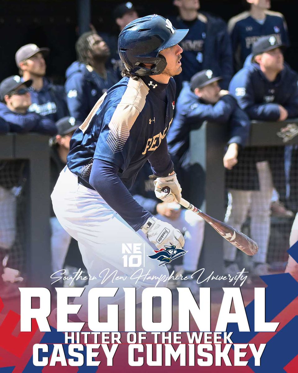 TheNortheast10's tweet photo. 𝐑𝐄𝐆𝐈𝐎𝐍𝐀𝐋 𝐇𝐎𝐍𝐎𝐑𝐒 ⚾️

Cumiskey and Davis sweep East Region awards this week for @snhupenmen. 

#NE10EMBRACE | #NCAAD2 | #D2BSB https://t.co/3lB85PwYjt