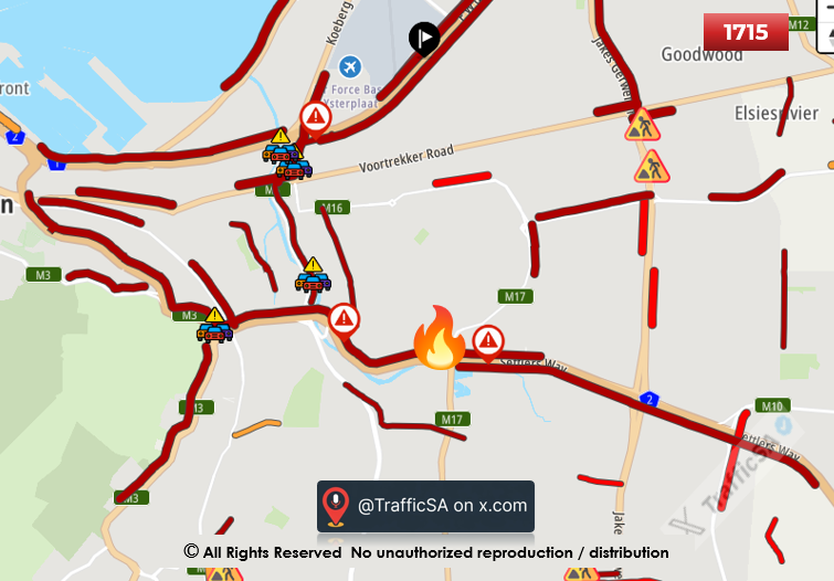 TrafficSA's tweet image. Cape Town - N2 Highway:  #FIRE and DELAYS on multiple routes