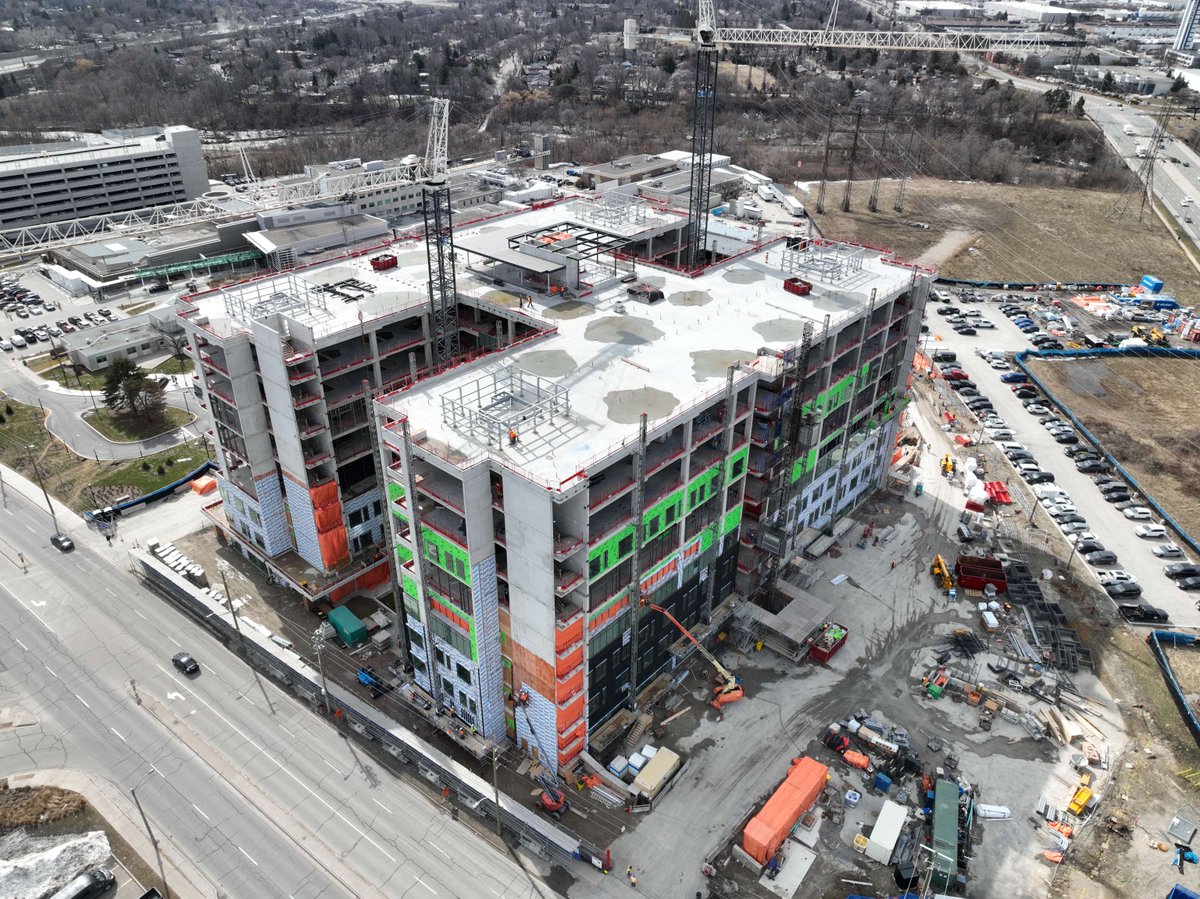 THP_hospital's tweet photo. Two years ago, we broke ground on what will become The Gilgan Family Queensway Health Centre.

With key milestones reached — including the building rising to full height — we’re one step closer to welcoming patients into a modern space designed for rehabilitation and complex continuing care.

We’re grateful to everyone who’s been part of this journey and excited for what’s ahead. 💙🏗️