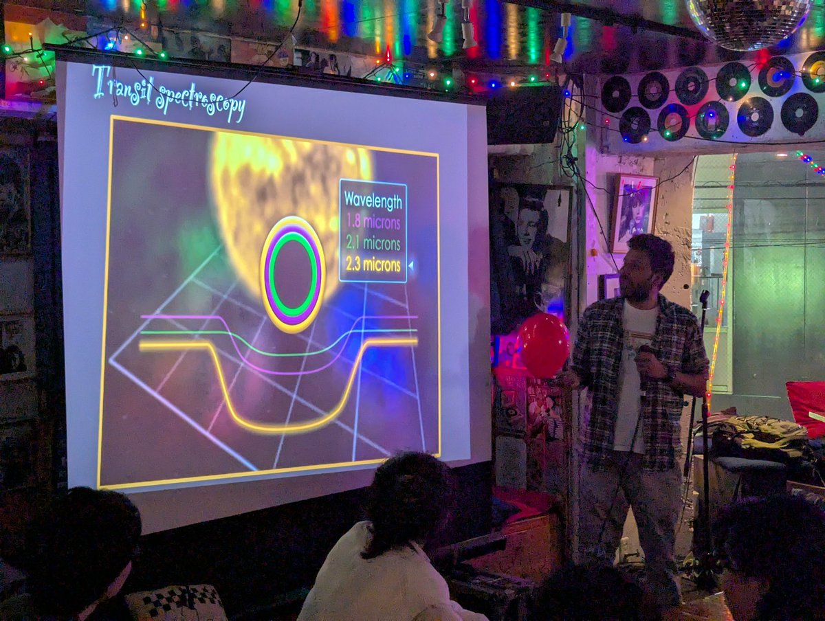 SpaceCafeTokyo's tweet photo. Thanks everyone for joining this month’s edition of #SpaceCafeTokyo ! So cool that quarter of known matter in the universe is Helium, but it is so hard to find them in exoplanets. And the best part? Vignesh has found it! 🎈🎉

See you at our next event on May 14th! https://t.co/rvxYKHxFbS