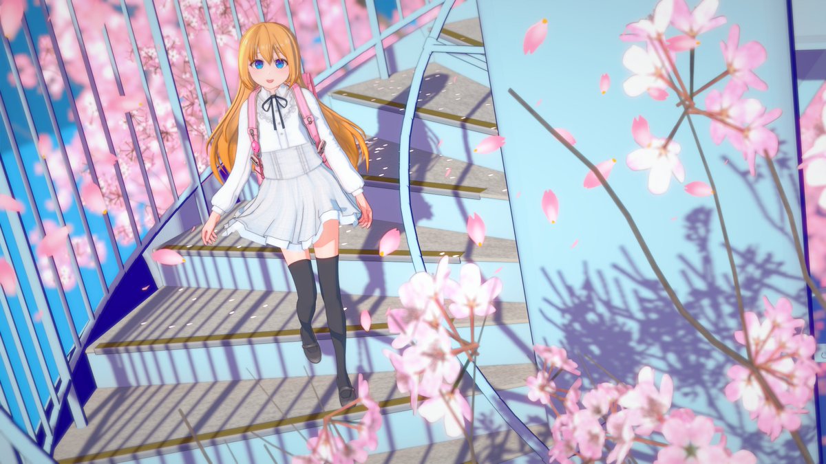 おはようございます！
LOTTYさんの桜満開な歩道橋をお借りしてみました。