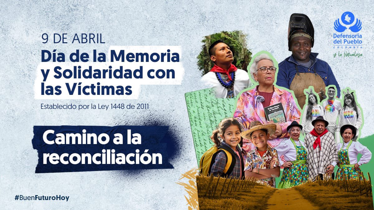 DefensoriaCol's tweet photo. En el #DíaNacionalDeLasVíctimas ponemos en el centro a quienes han vivido el conflicto armado y los desafíos que persisten para garantizar plenamente sus derechos.

La reparación integral, individual y colectiva, de las más de 10 millones de víctimas del conflicto armado es una obligación del Estado que no admite dilaciones y debe traducirse en respuestas efectivas, articuladas y sostenibles que garanticen los derechos de las víctimas y la no repetición.