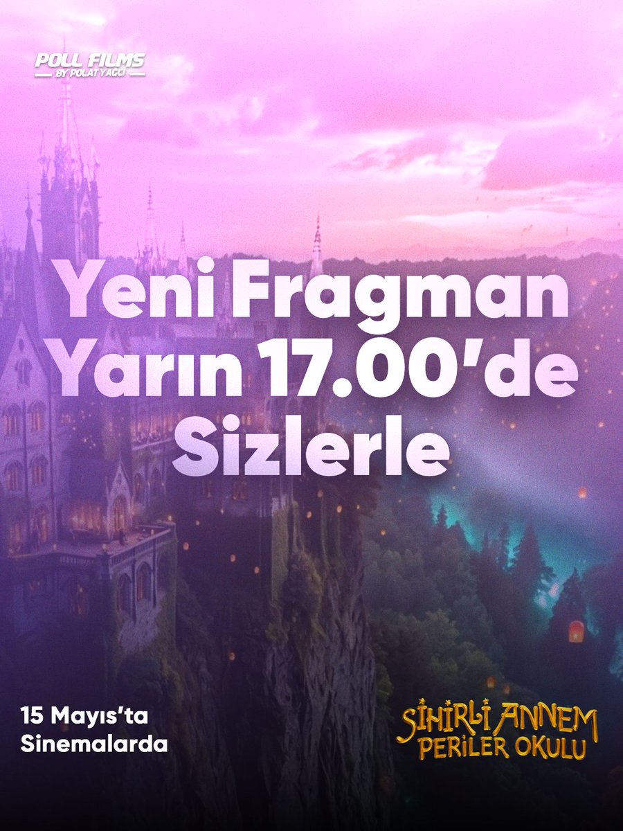 Periler aleminden tüm perilere… 📣
Yeni sihirler öğrenmeye hazır mısınız? 🪄

Yeni Fragmanımız Yarın 17.00’de Sizlerle 🥳

#SihirliAnnemPerilerOkulu - 15 Mayıs’ta Sinemalarda.