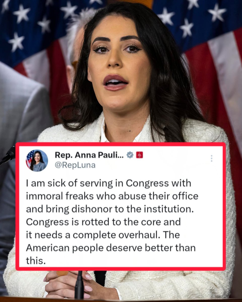 Rep Anna Paulina Luna is being called "obnoxious" for her rant against Congress. 

Are her words out of line, or do you agree with her? 👍