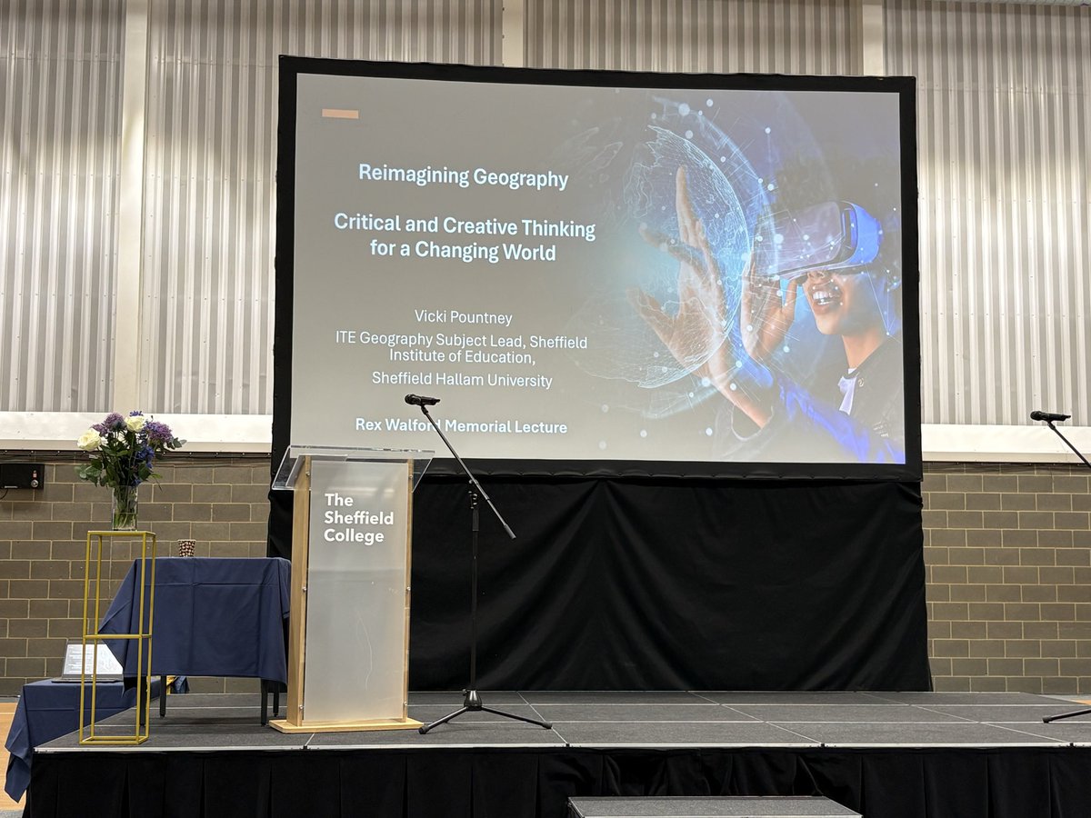 RobGeog's tweet image. Really interesting lecture by Vicky Pountney on Critical and Creative Thinking for a Changing World @The_GA #GAConf26 #geographyteacher #geography