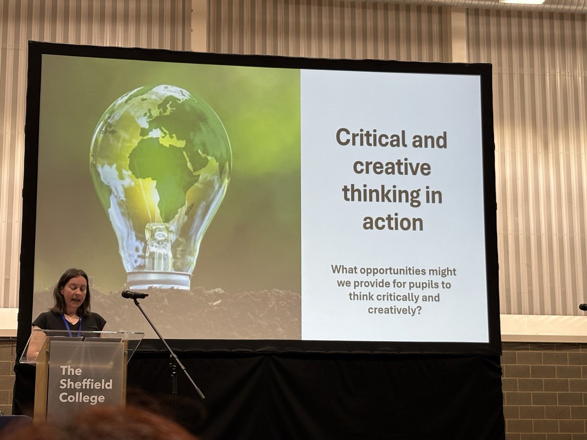RobGeog's tweet image. Really interesting lecture by Vicky Pountney on Critical and Creative Thinking for a Changing World @The_GA #GAConf26 #geographyteacher #geography